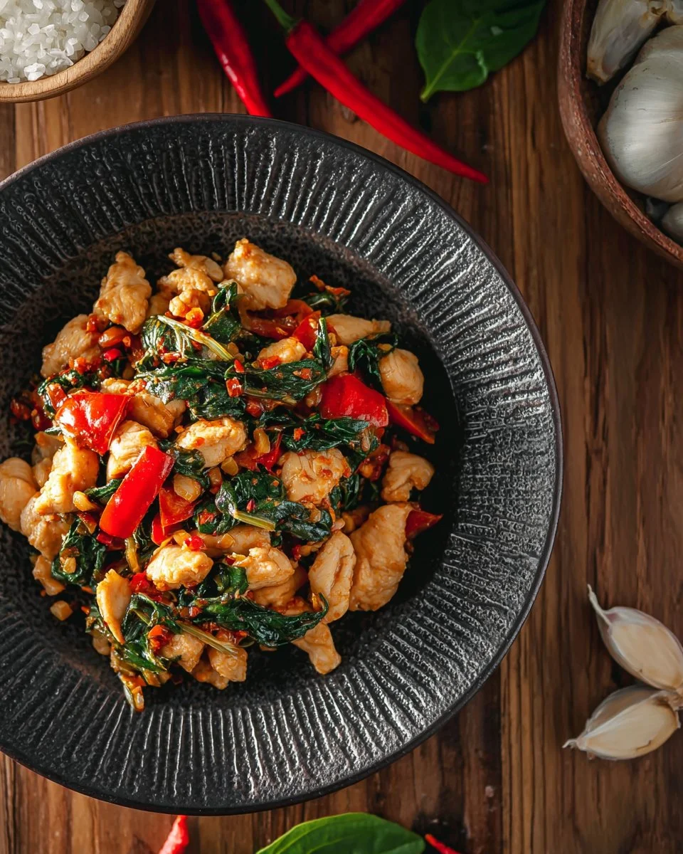 Thai Holy Basil Chicken | Stir-Fried Chicken with Holy Basil