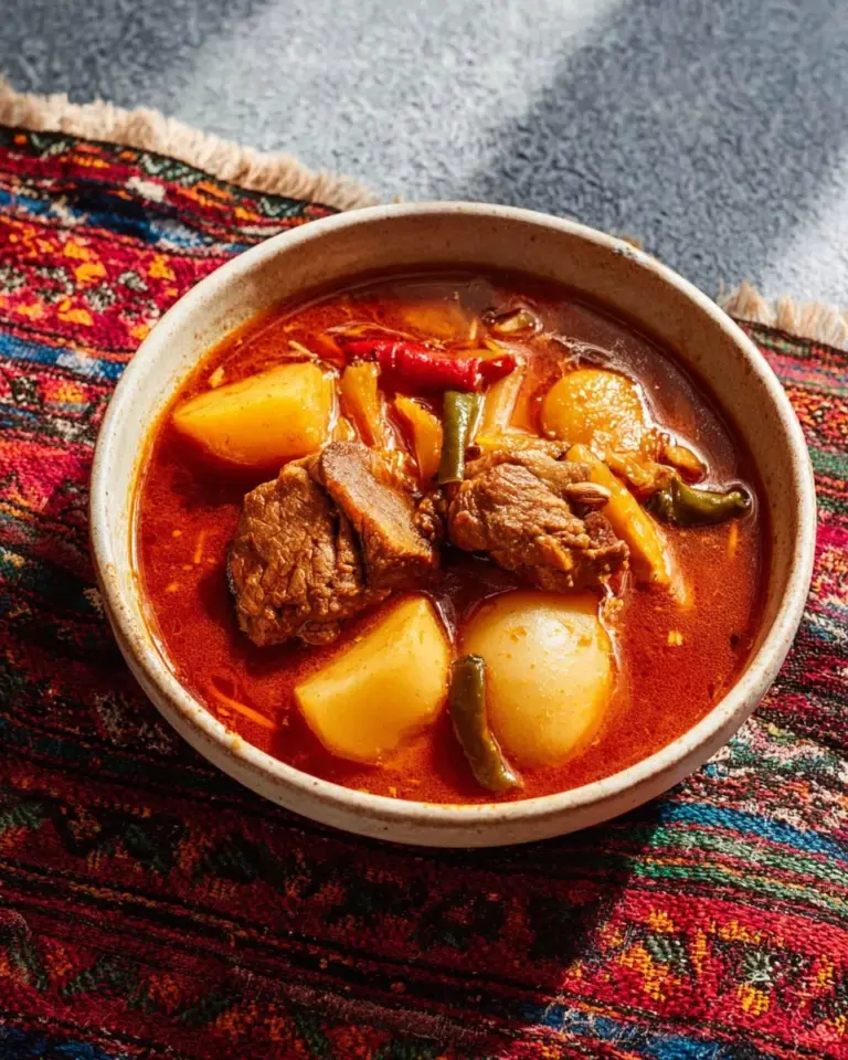 Delicious Thai Massaman curry with chicken served in a bowl