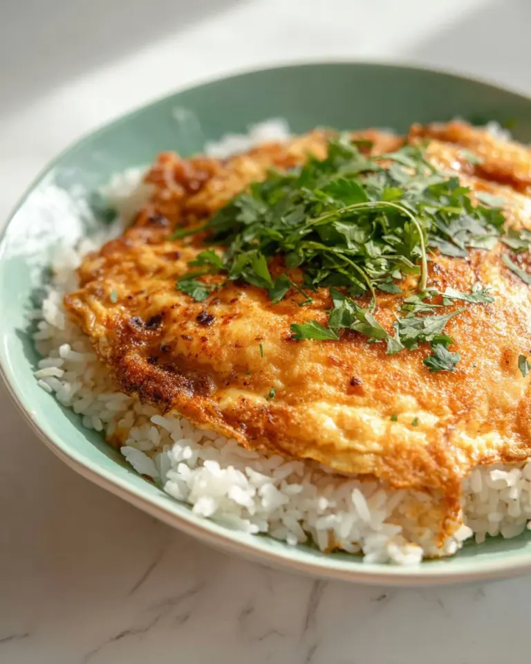 Delicious Thai omelette with herbs and spices served on a plate