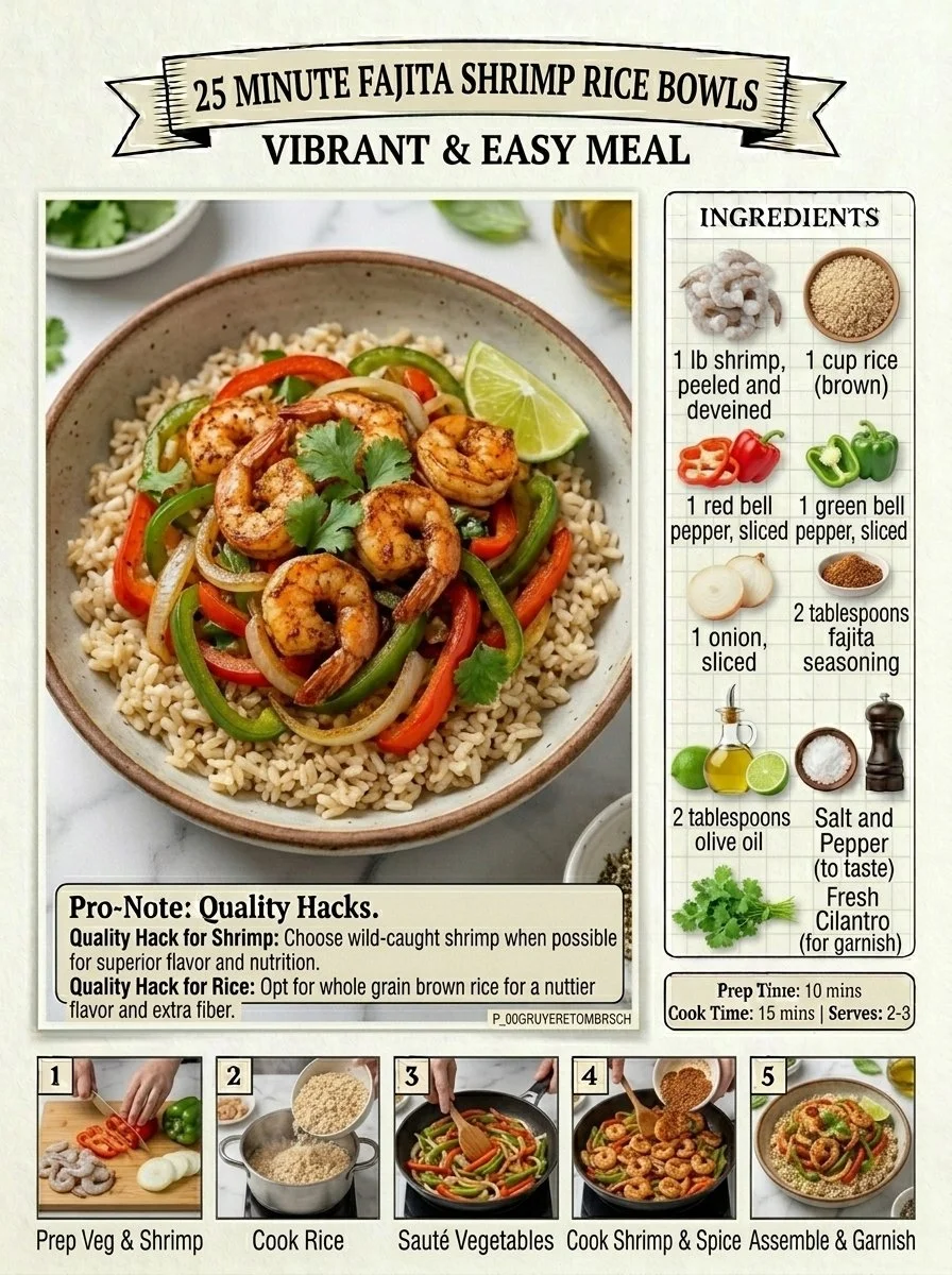 25 Minute Fajita Shrimp Rice Bowls