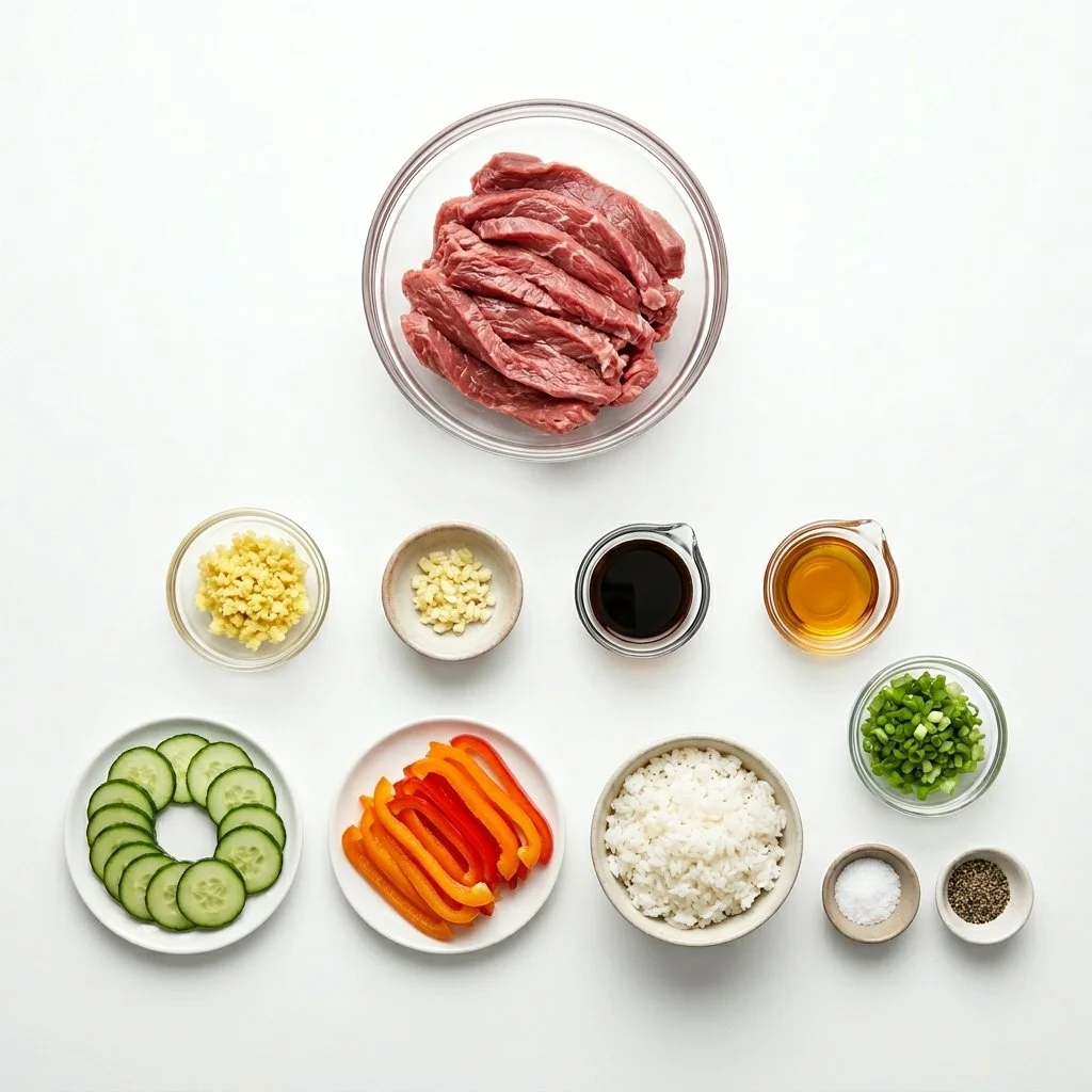 25 Minute Ginger Steak Cucumber Bowls