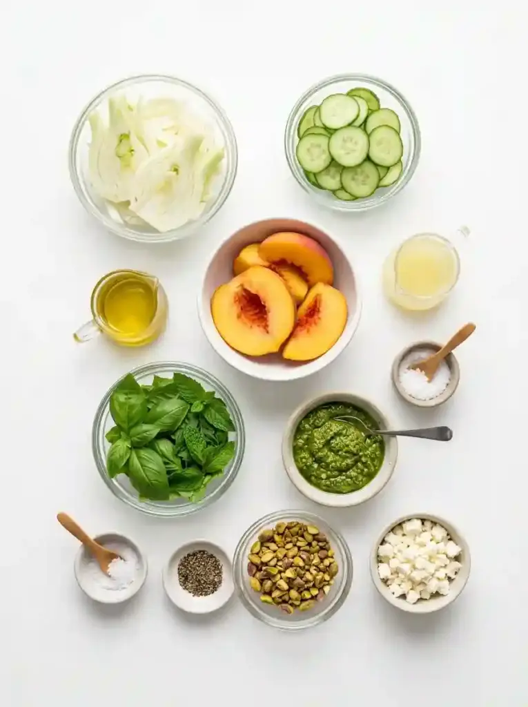 Refreshing Fennel, Peach, and Pesto Salad