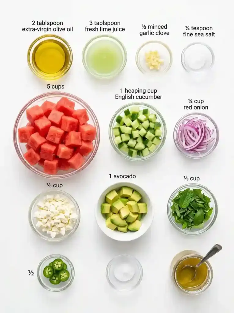 Refreshing Watermelon Salad with Feta & Mint: