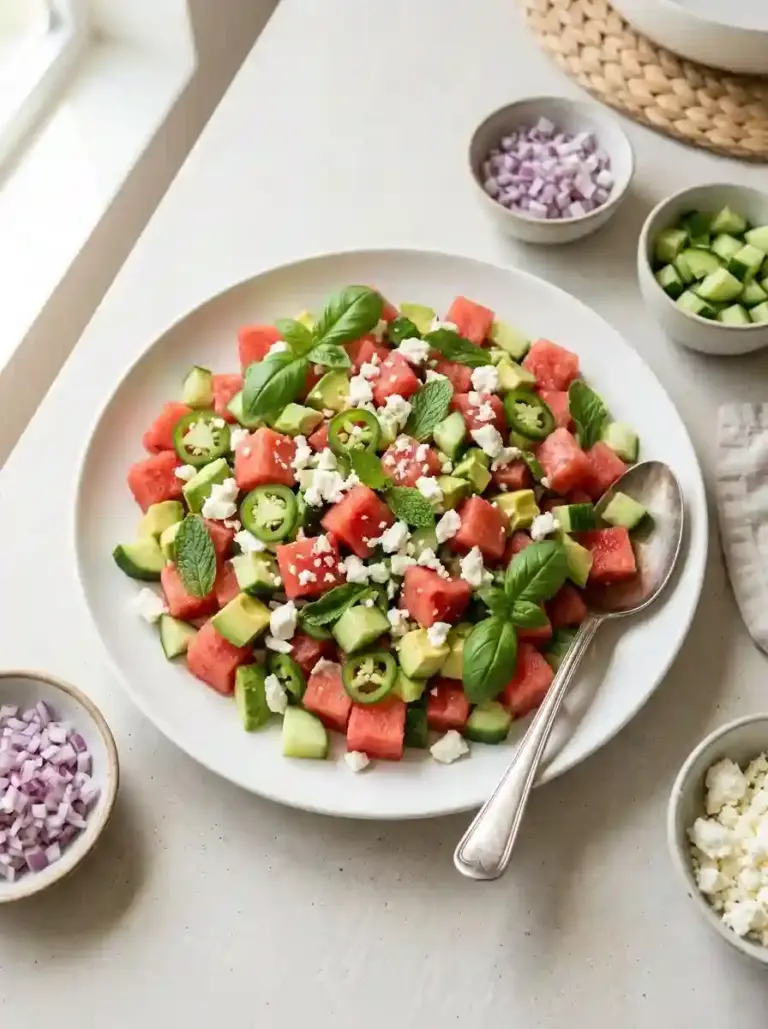 Refreshing Watermelon Salad with Feta & Mint