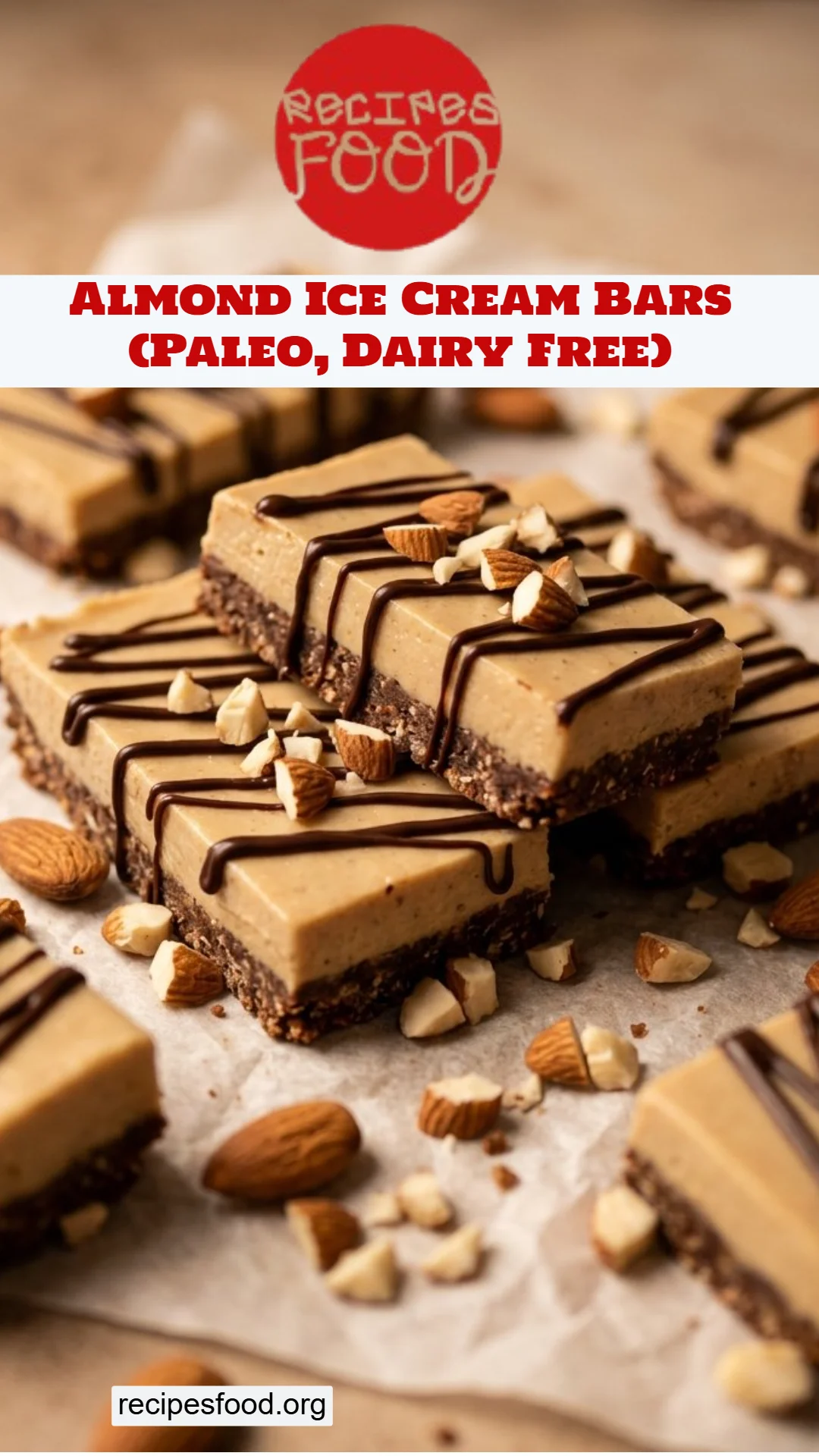 Almond Ice Cream Bars (Paleo, Dairy Free)