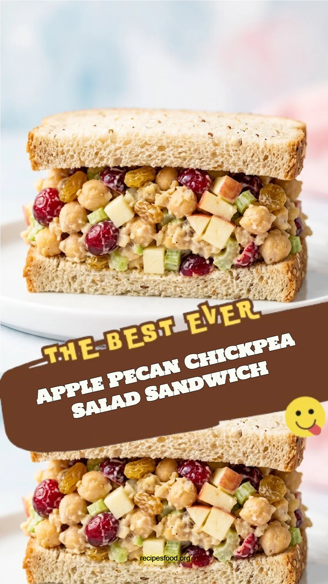Apple Pecan Chickpea Salad Sandwich