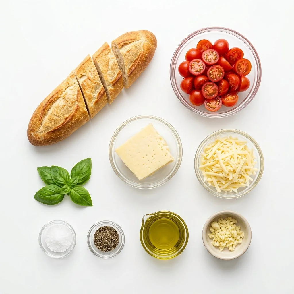 Baked Gruyère Tomato Bruschetta