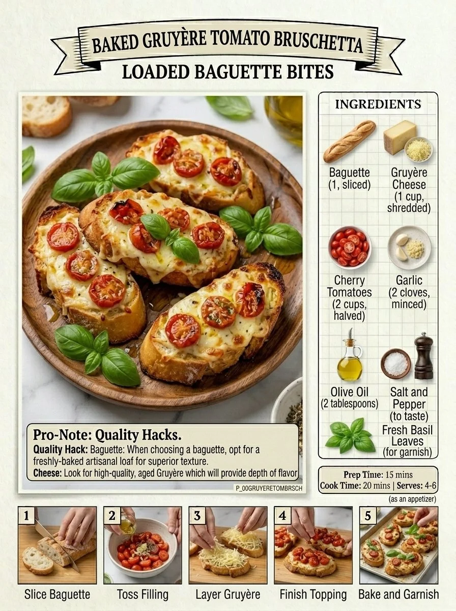 Baked Gruyère Tomato Bruschetta