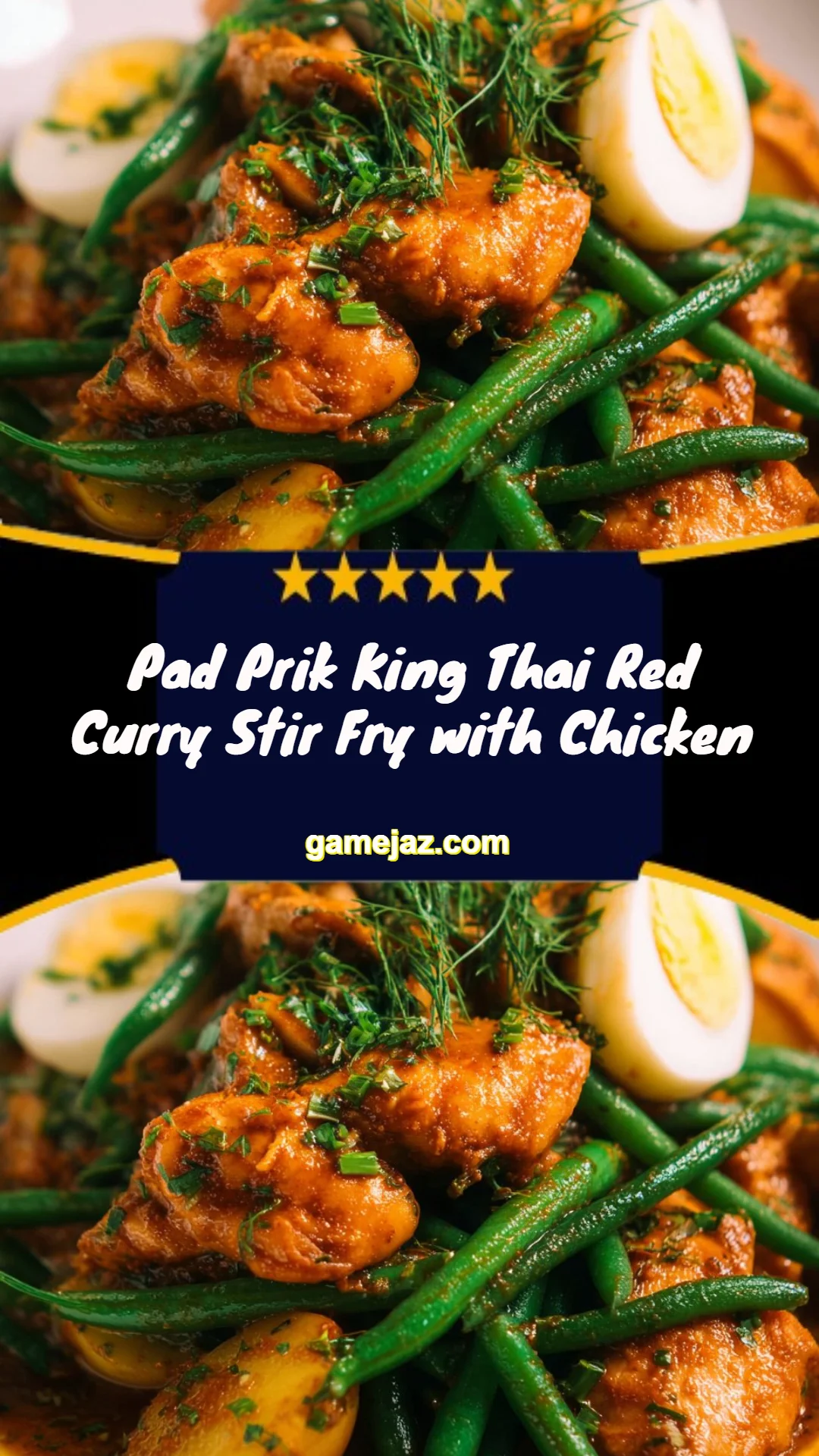 Pad Prik King Thai Red Curry Stir Fry with Chicken