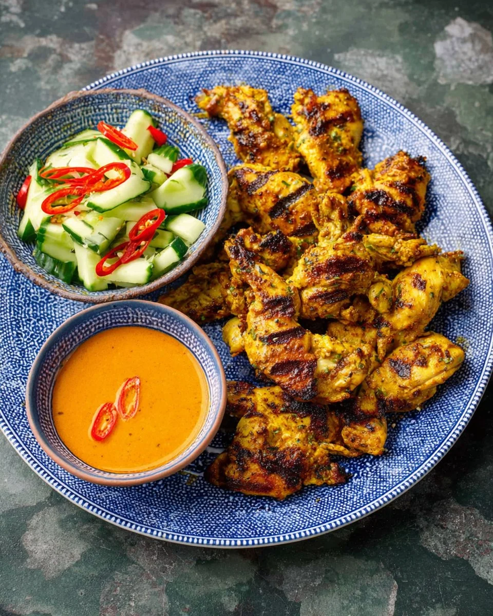Easy Thai Chicken Satay and Peanut Sauce