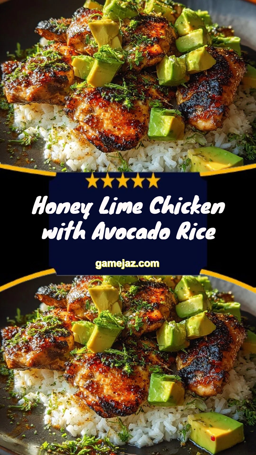 Honey Lime Chicken with Avocado Rice