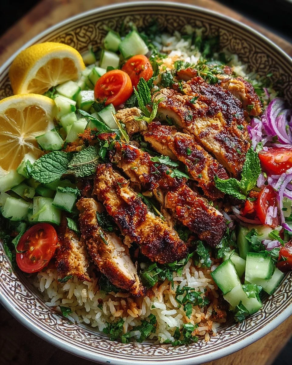 Chicken Shawarma Crispy Rice Salad