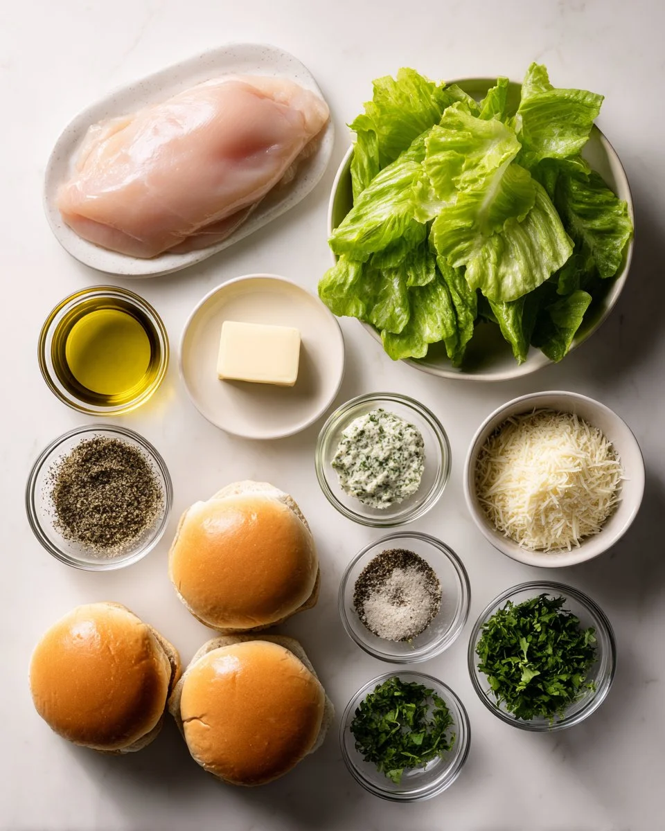 Garlic Butter Chicken Caesar Sandwiches