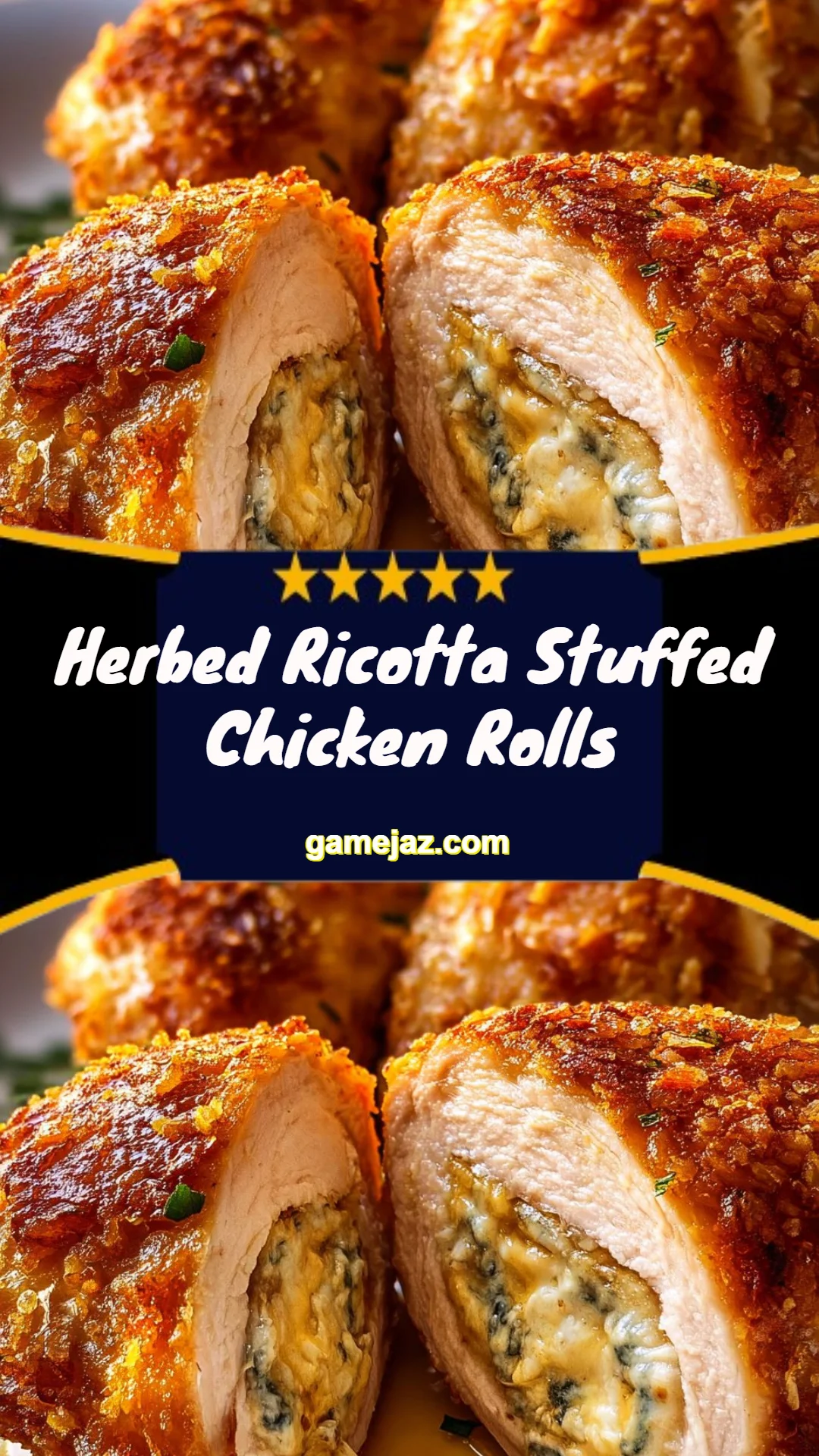 Herbed Ricotta Stuffed Chicken Rolls