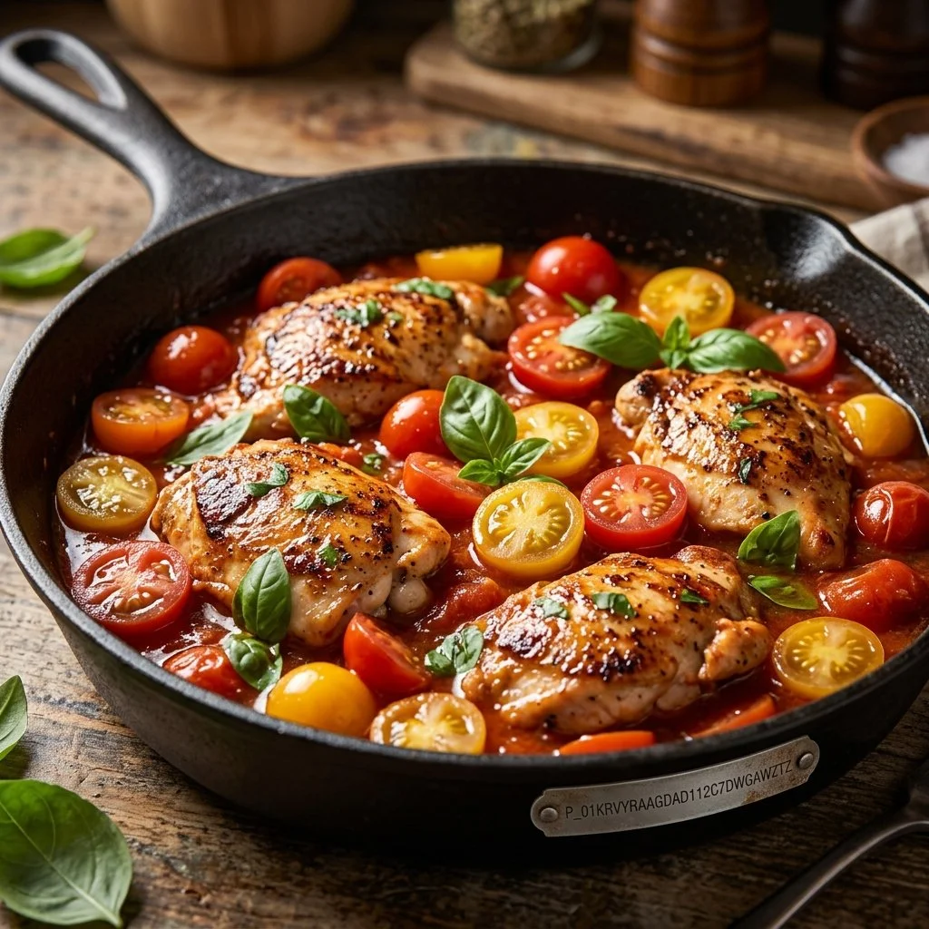 Cheesy Tomato Basil Stuffed Chicken served on a plate