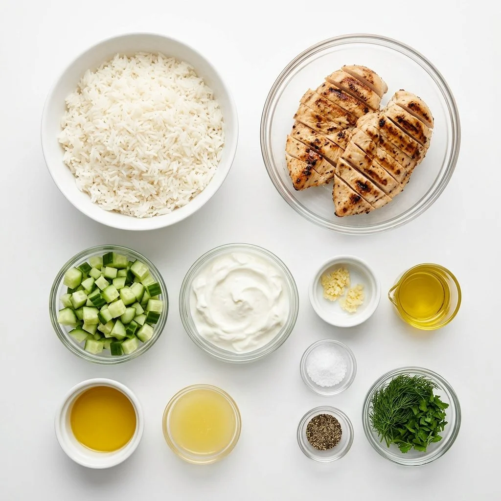 Chicken Tzatziki Rice Bowls