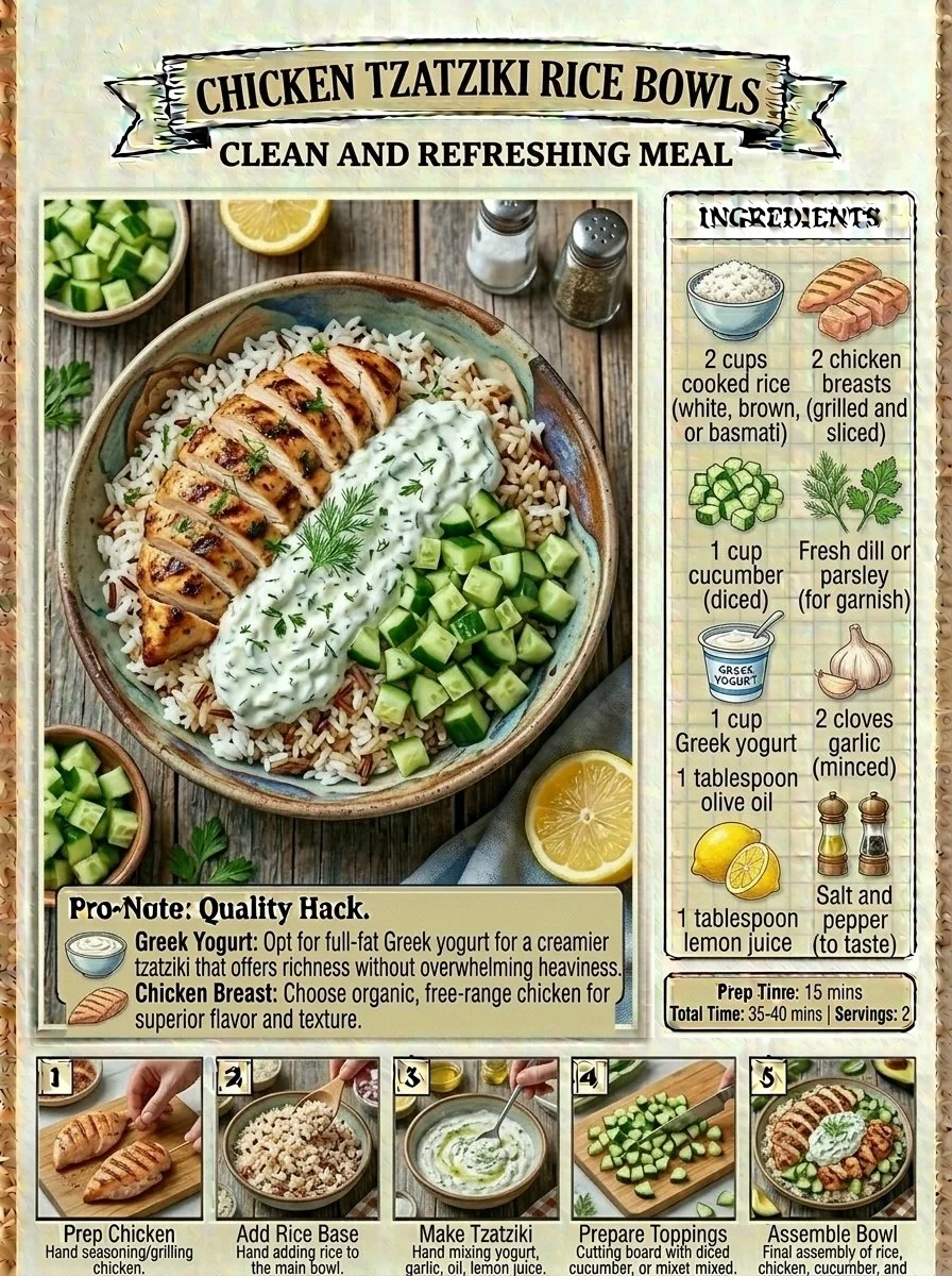 Chicken Tzatziki Rice Bowls