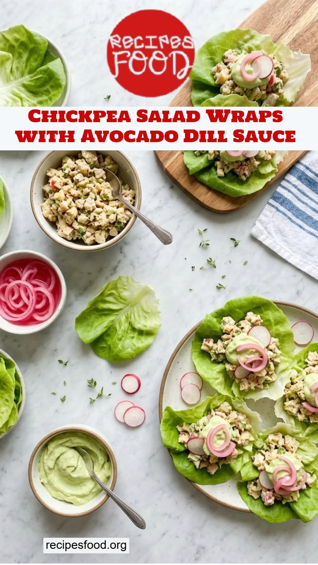 Chickpea Salad Wraps with Avocado Dill Sauce