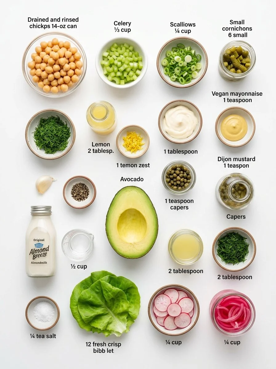 Chickpea Salad Wraps with Avocado Dill Sauce