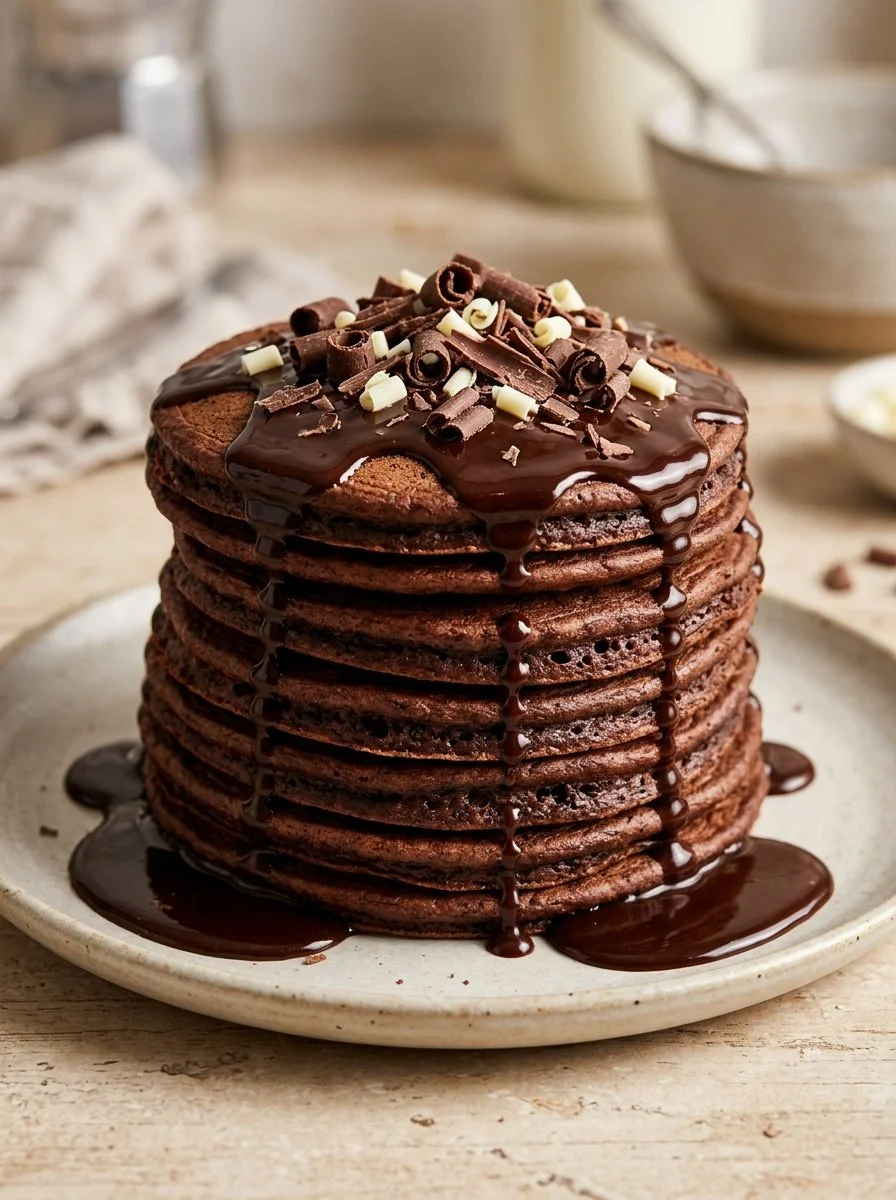 Chocolate Almond Flour Pancakes (Gluten Free, Paleo)