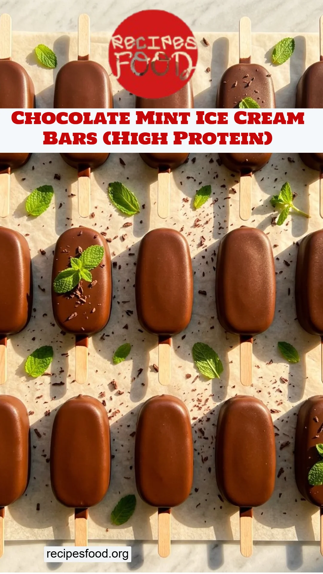 Chocolate Mint Ice Cream Bars (High Protein)