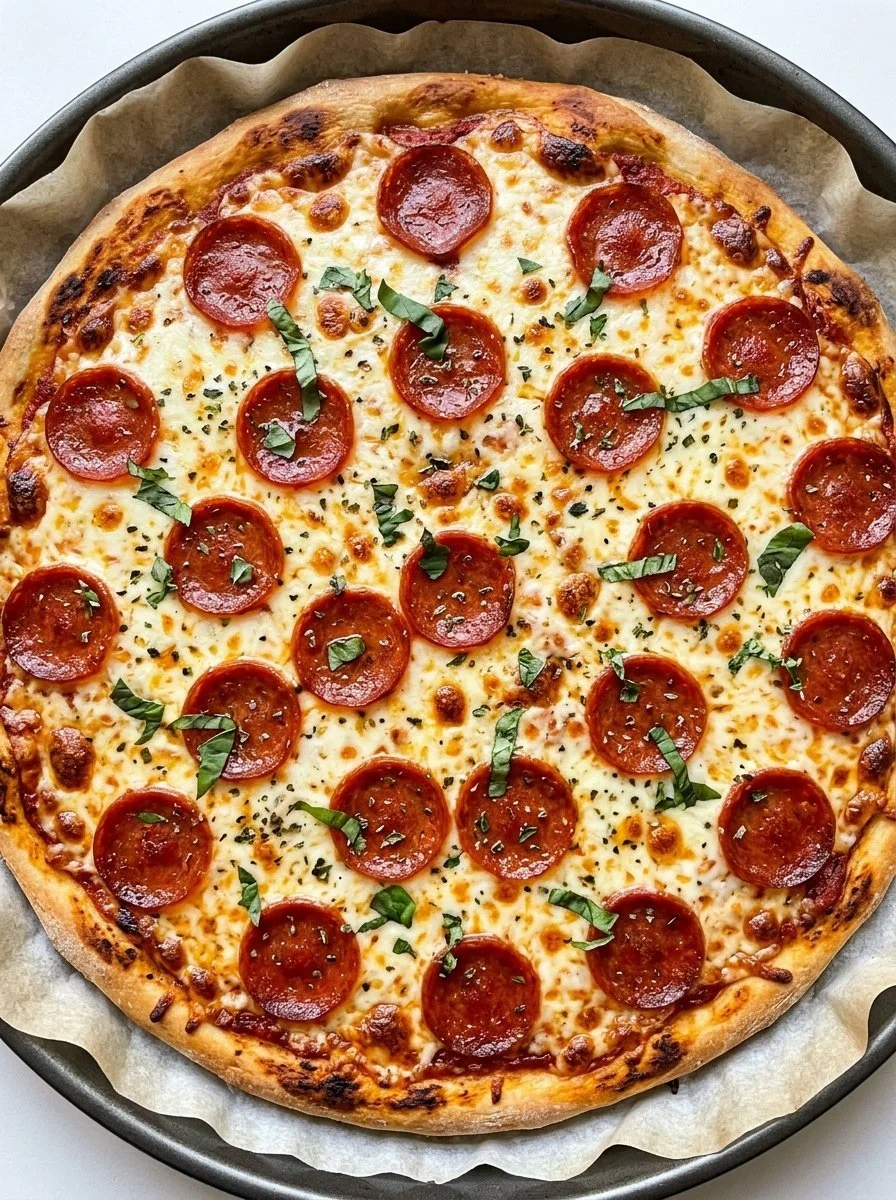 Cottage Cheese Pizza Bowl topped with fresh ingredients and cheese