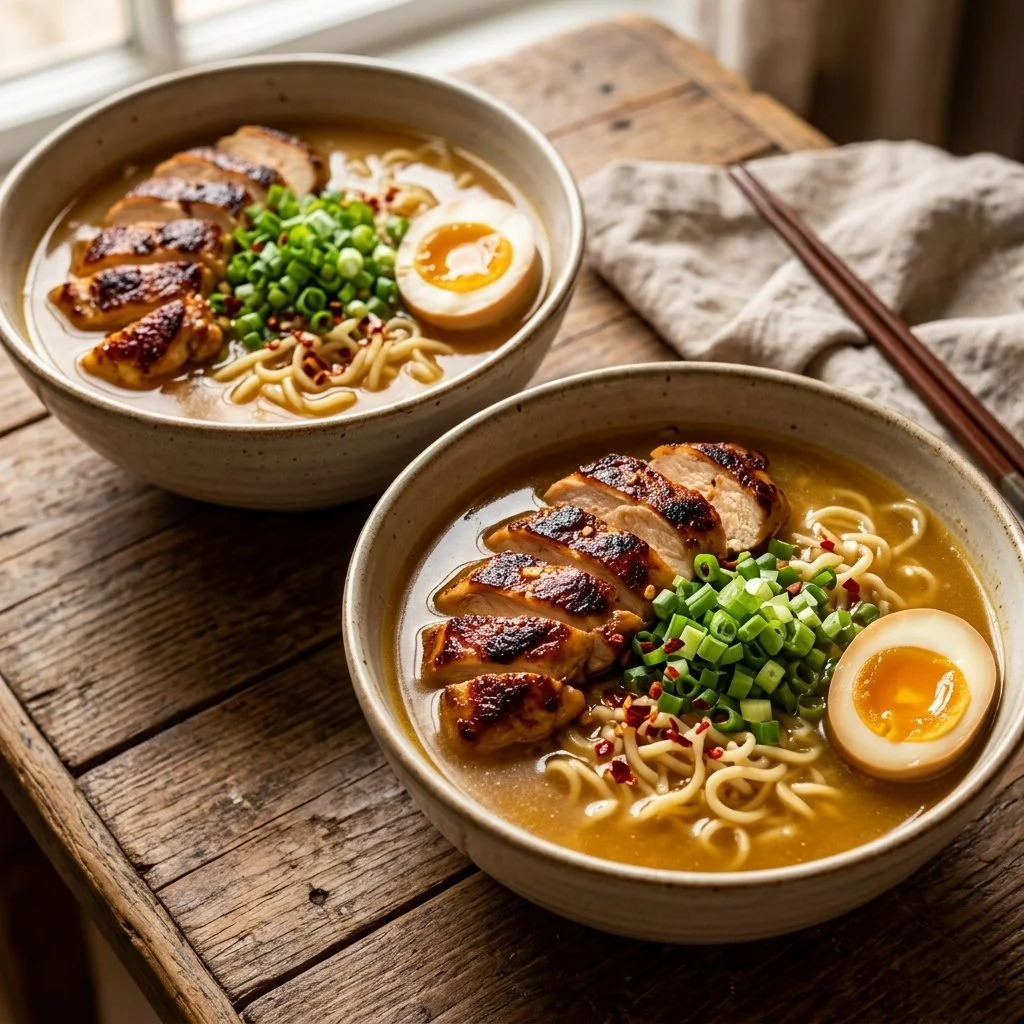Creamy Garlic Chicken Ramen