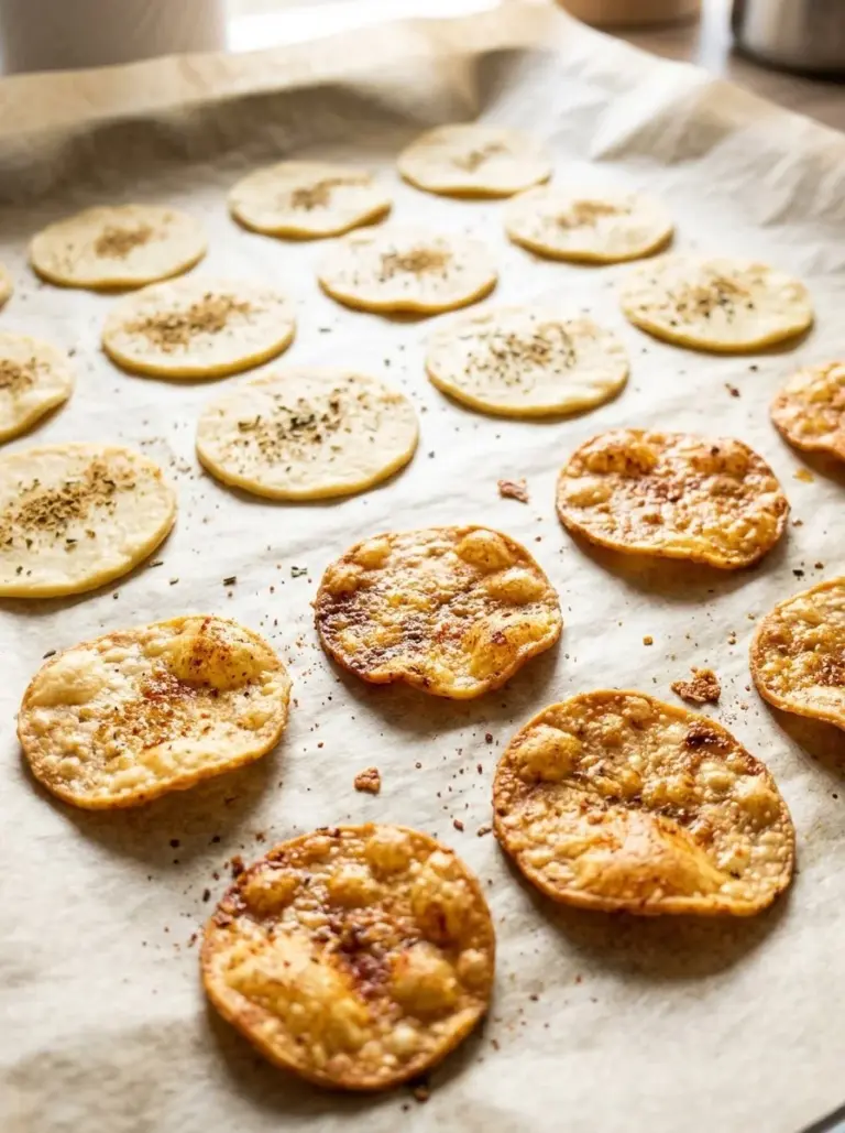 Crispy chickpea chips served in a bowl, showcasing their crunchy texture.
