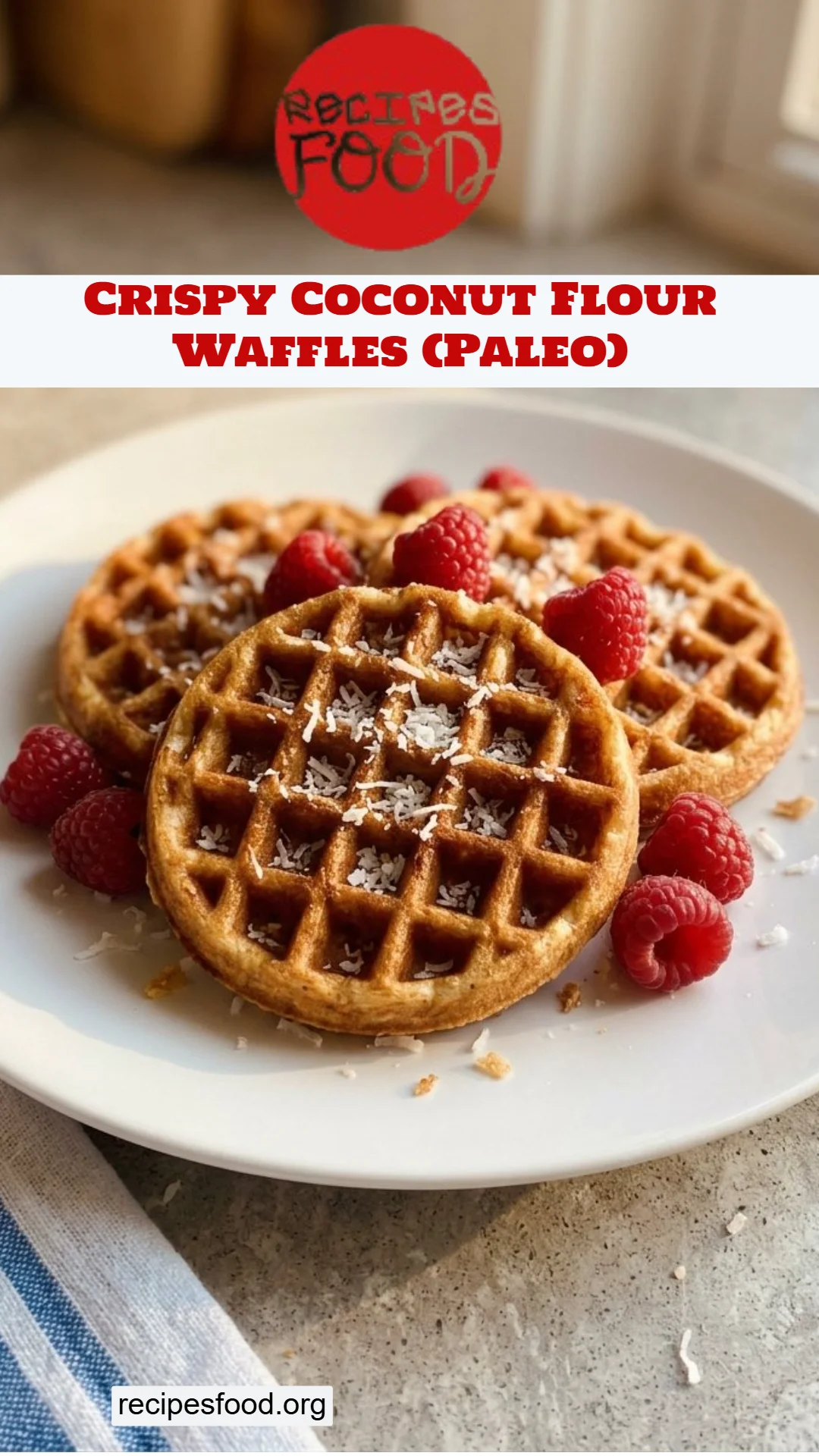 Crispy Coconut Flour Waffles (Paleo)