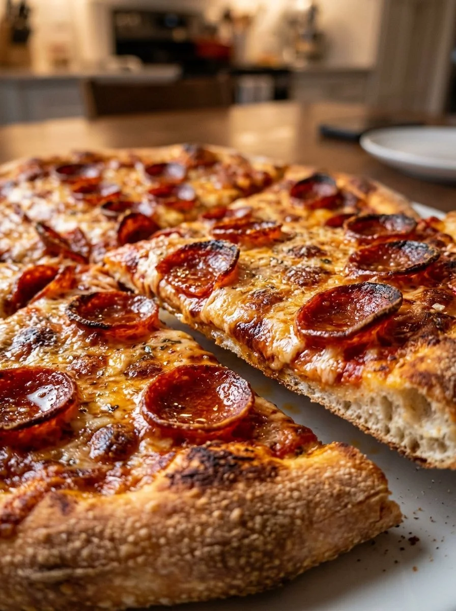 Delicious pizza cottage cheese bake fresh out of the oven