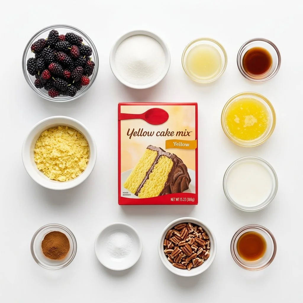 Delicious Mulberry Dump Cake