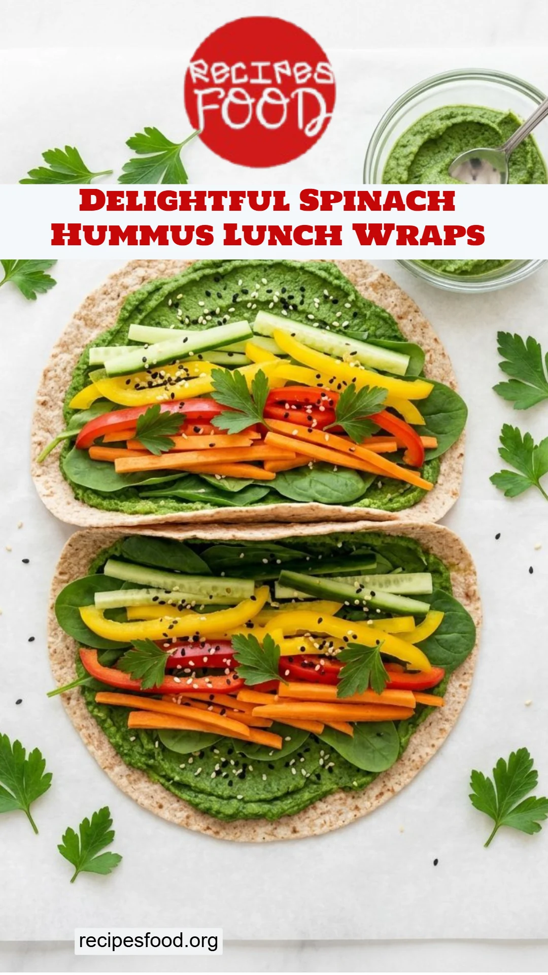 Delightful Spinach Hummus Lunch Wraps