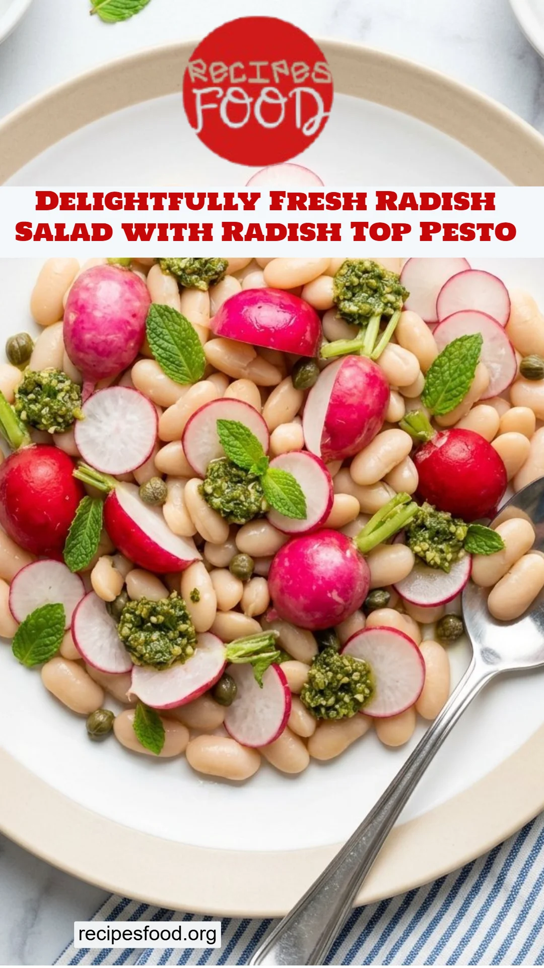 Delightfully Fresh Radish Salad with Radish Top Pesto