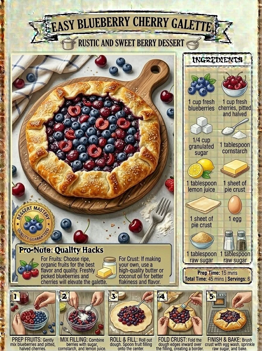 Easy Blueberry Cherry Galette