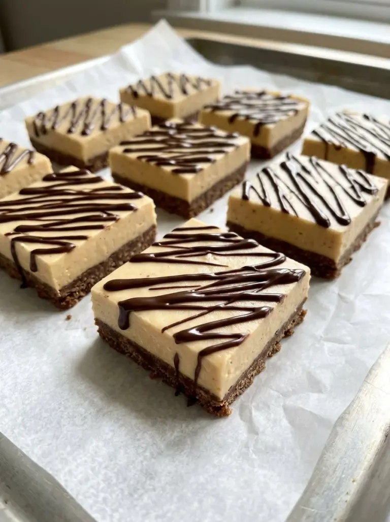 Homemade frozen banana bars topped with chocolate and nuts.