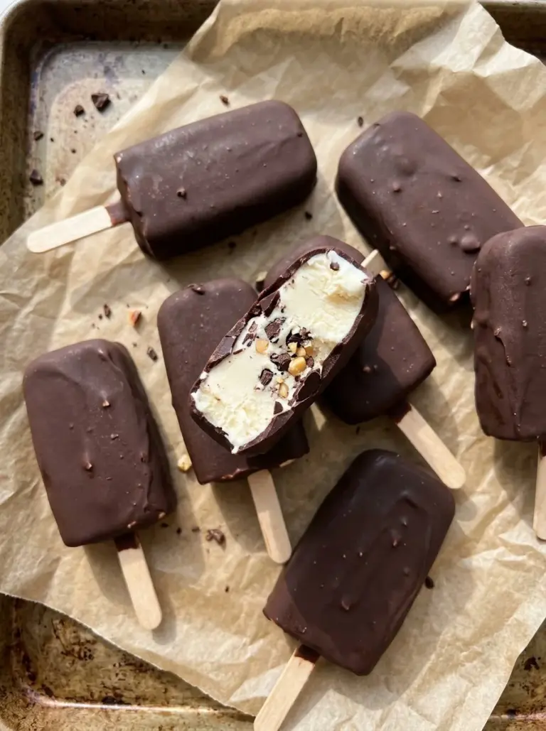 Frozen yogurt protein bars with fresh ingredients and vibrant colors