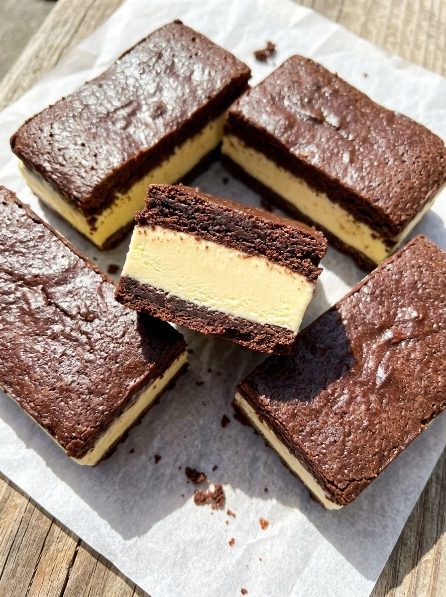Gluten free and dairy free ice cream sandwiches on a wooden table