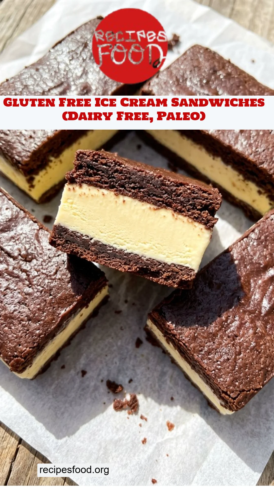 Gluten Free Ice Cream Sandwiches (Dairy Free, Paleo)