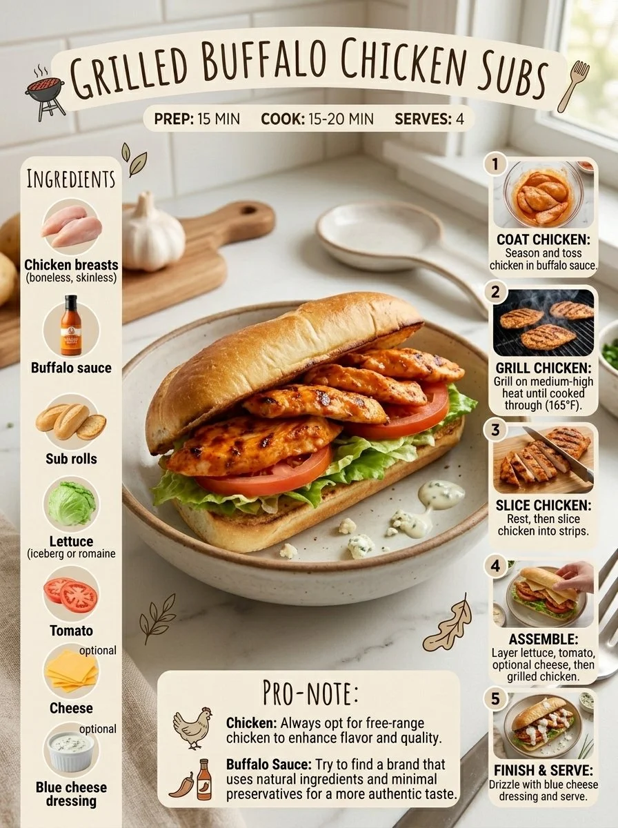 Grilled Buffalo Chicken Subs