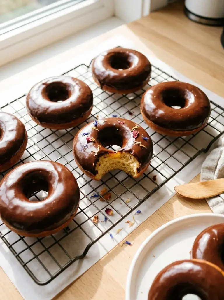 Delicious gluten-free banana protein donuts on a plate