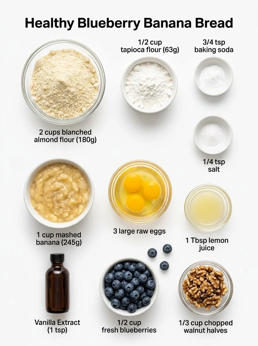 Healthy Blueberry Banana Bread (Paleo, No Added Sugar)