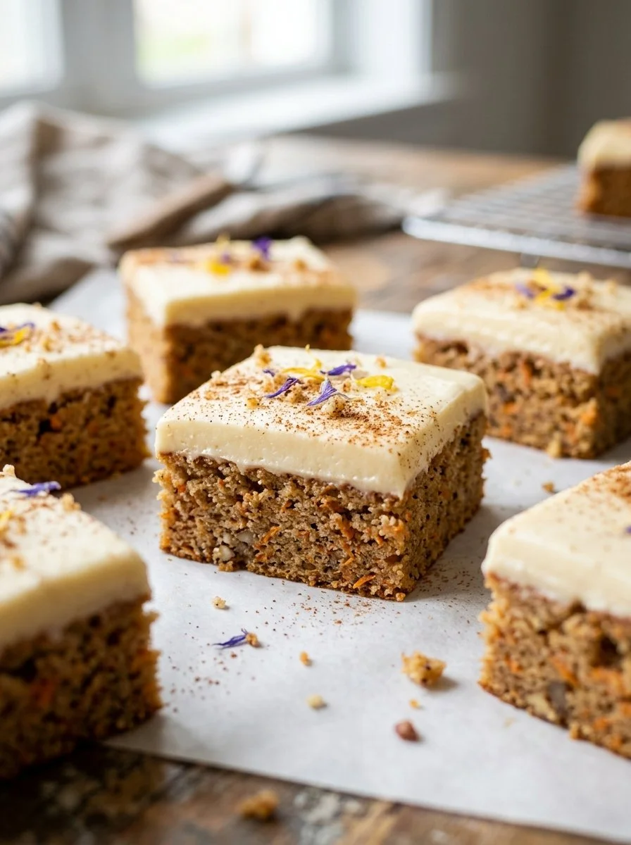 Healthy Carrot Cake Bars (Gluten Free, Paleo, Vegan)