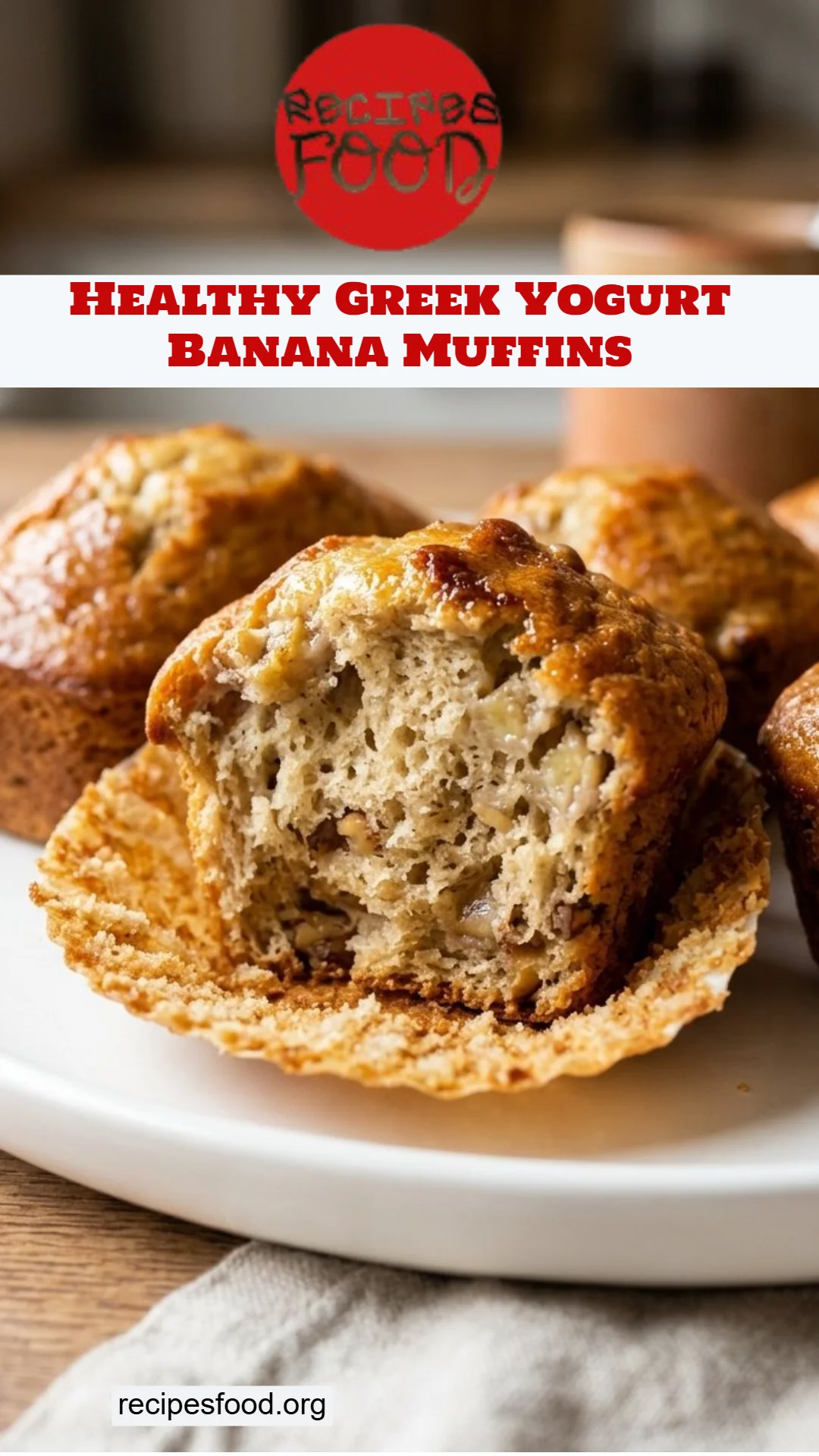 Healthy Greek Yogurt Banana Muffins
