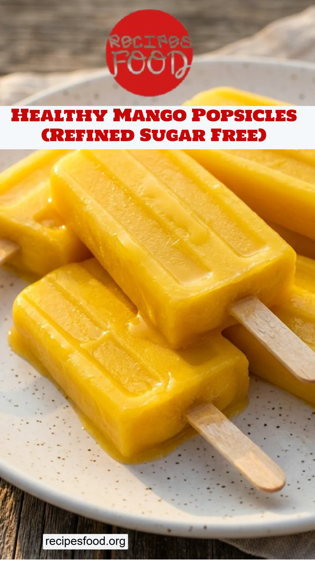 Healthy Mango Popsicles (Refined Sugar Free)