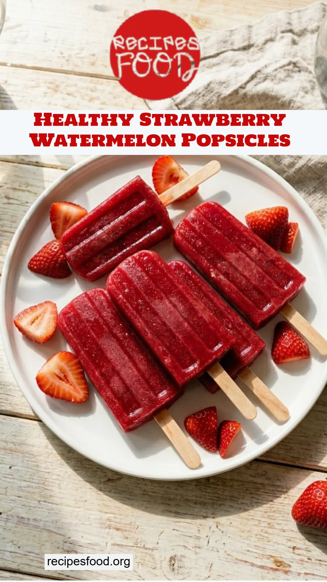 Healthy Strawberry Watermelon Popsicles
