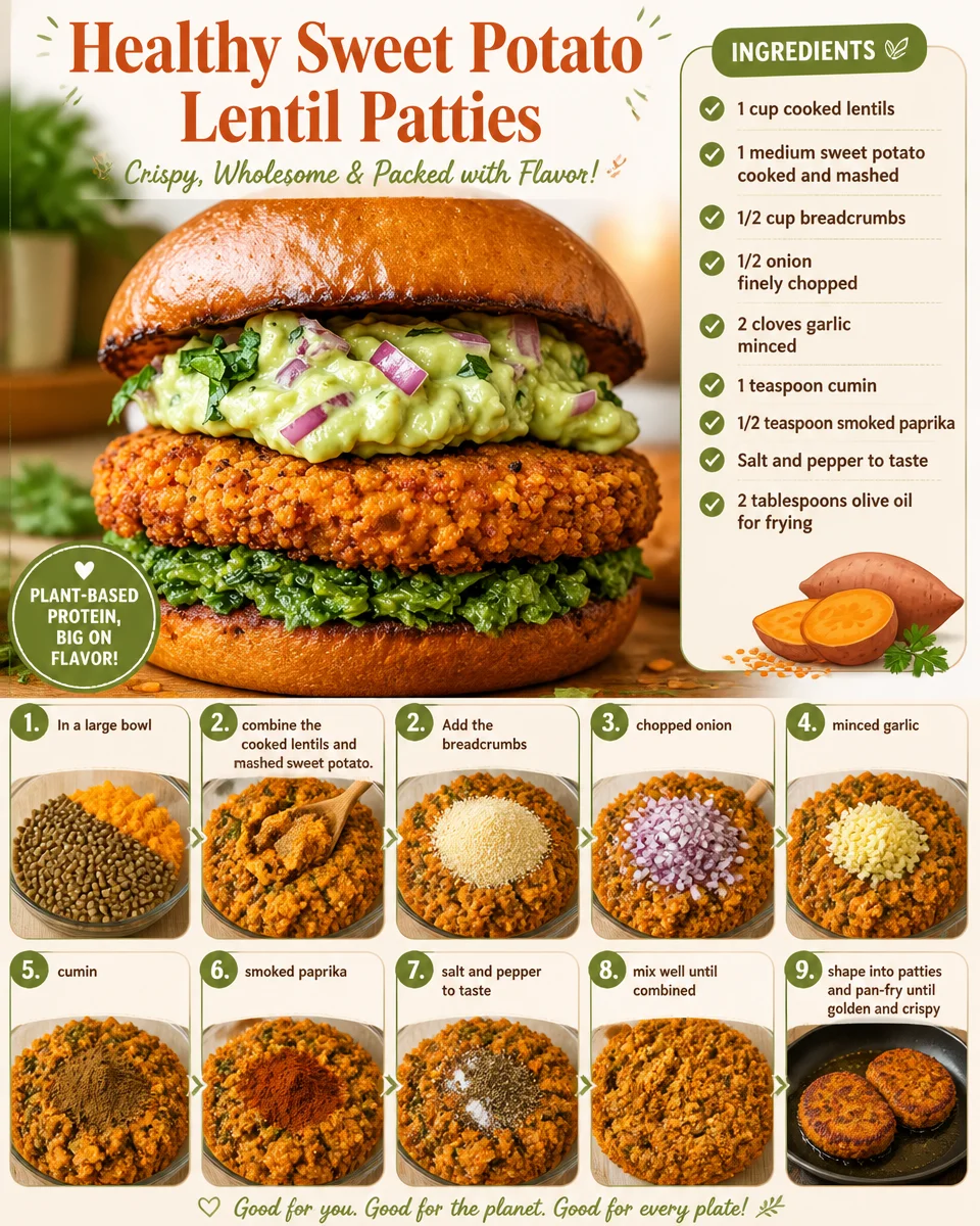 Healthy Sweet Potato Lentil Patties