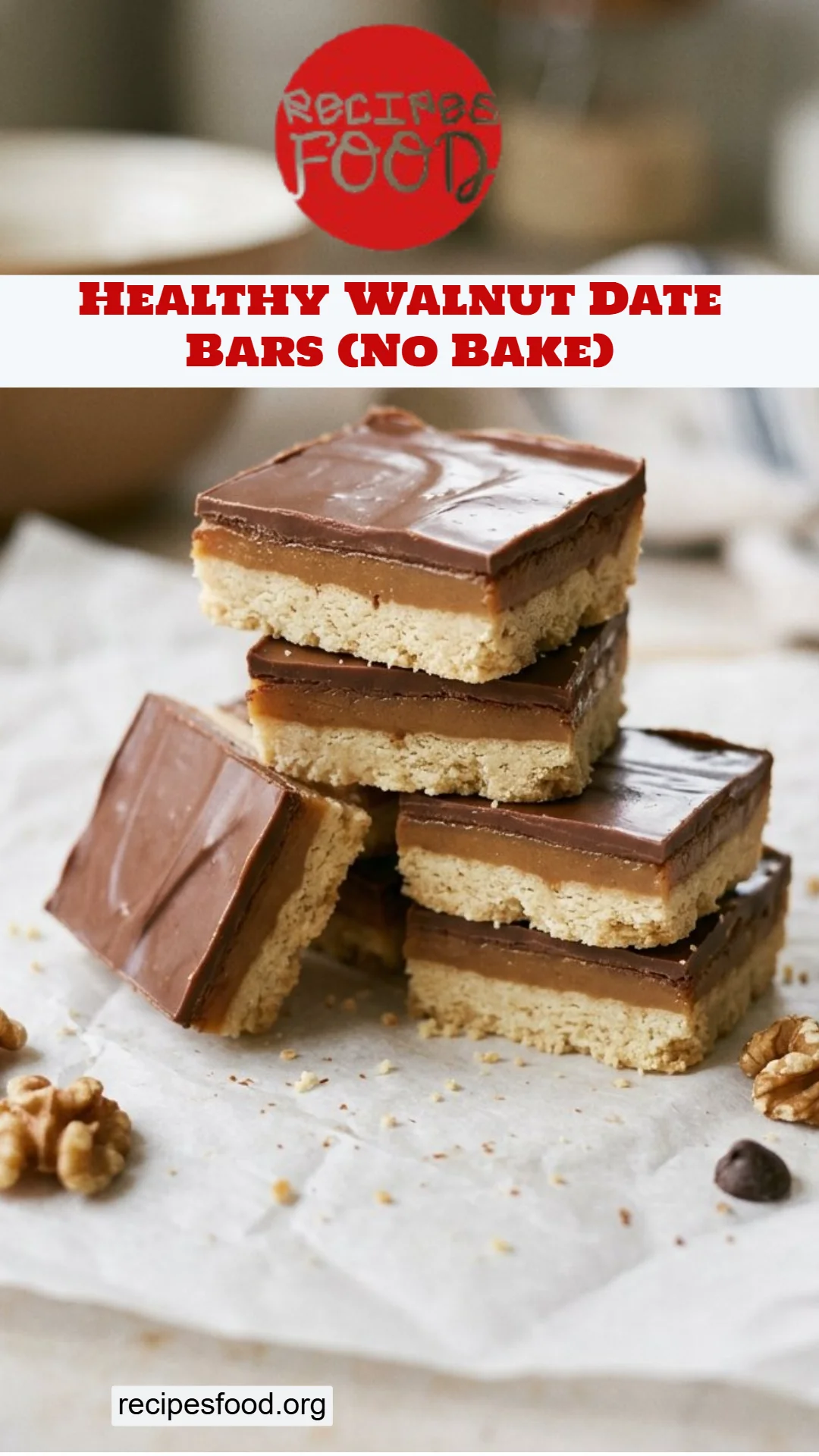 Healthy Walnut Date Bars (No Bake)