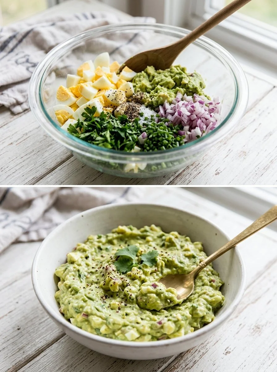 High protein avocado egg salad recipe without mayo