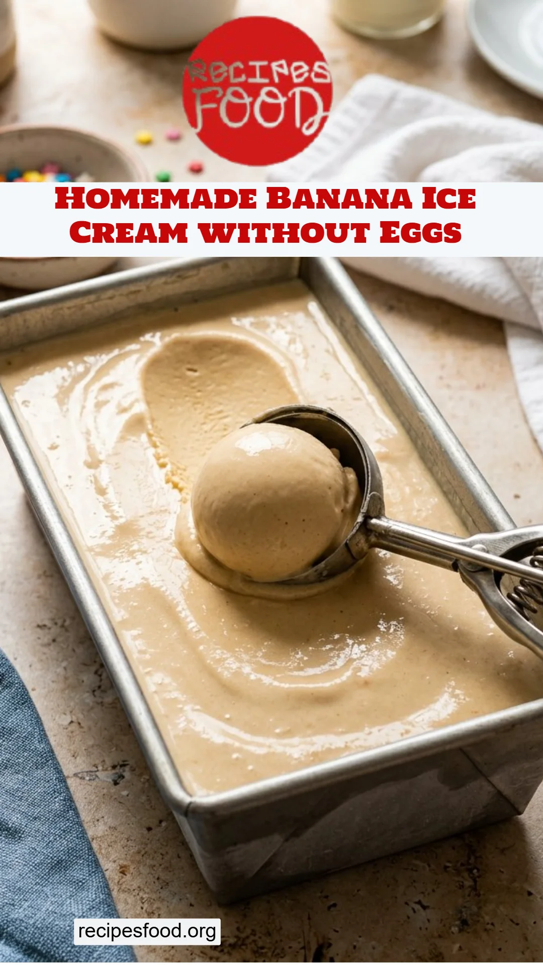 Homemade Banana Ice Cream without Eggs