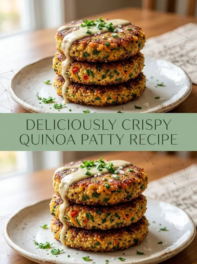 Delicious homemade quinoa patties served on a plate with fresh herbs.